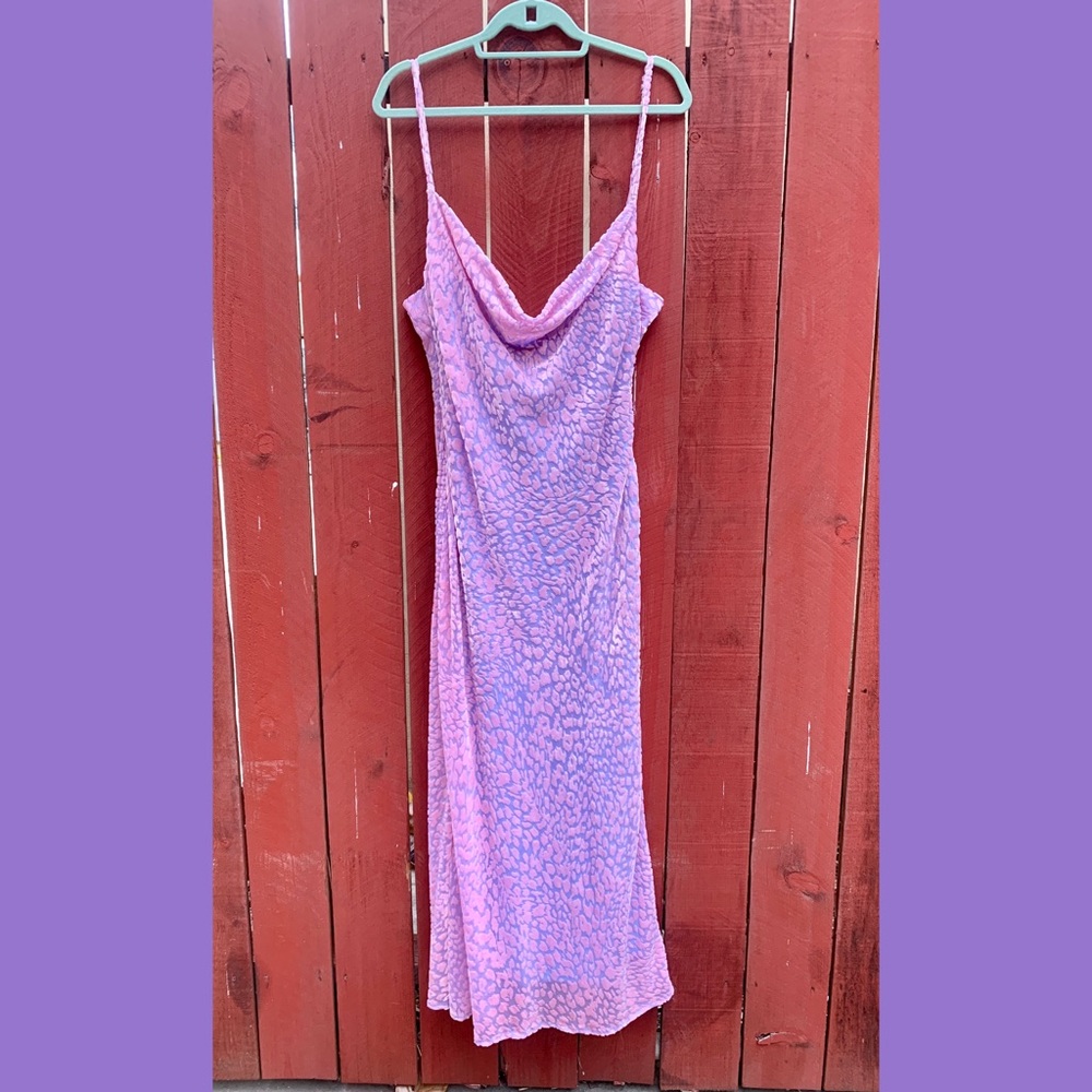 NWT Nasty Gal | Devore Animal Cowl Neck MIDI Slip Dress Y2K